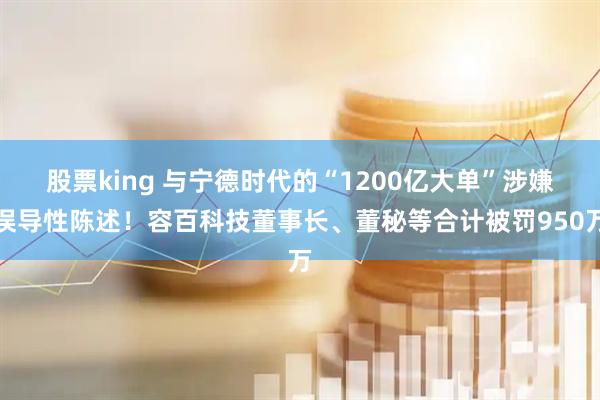 股票king 与宁德时代的“1200亿大单”涉嫌误导性陈述！容百科技董事长、董秘等合计被罚950万